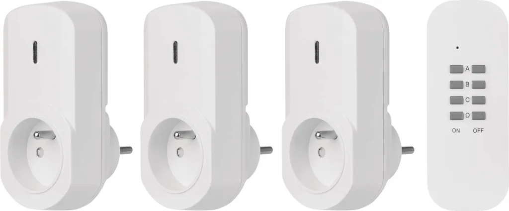 EMOS P0070 Prises télécommandées blanches - Pack de 3 prises sans fil