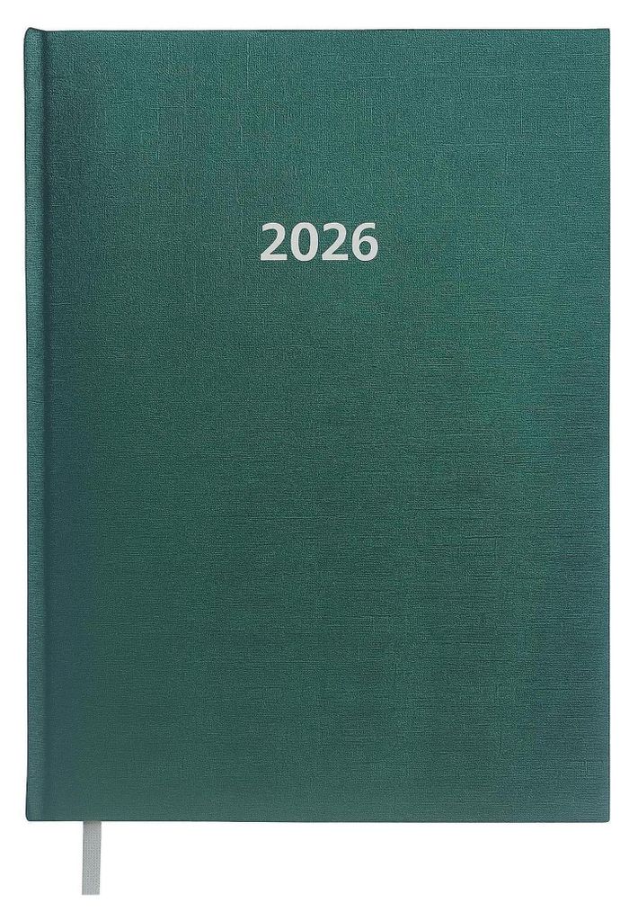 2027 ADINA Buchkalender A4 grün-metallic 1 Tag auf 1 Seite Produktbild 