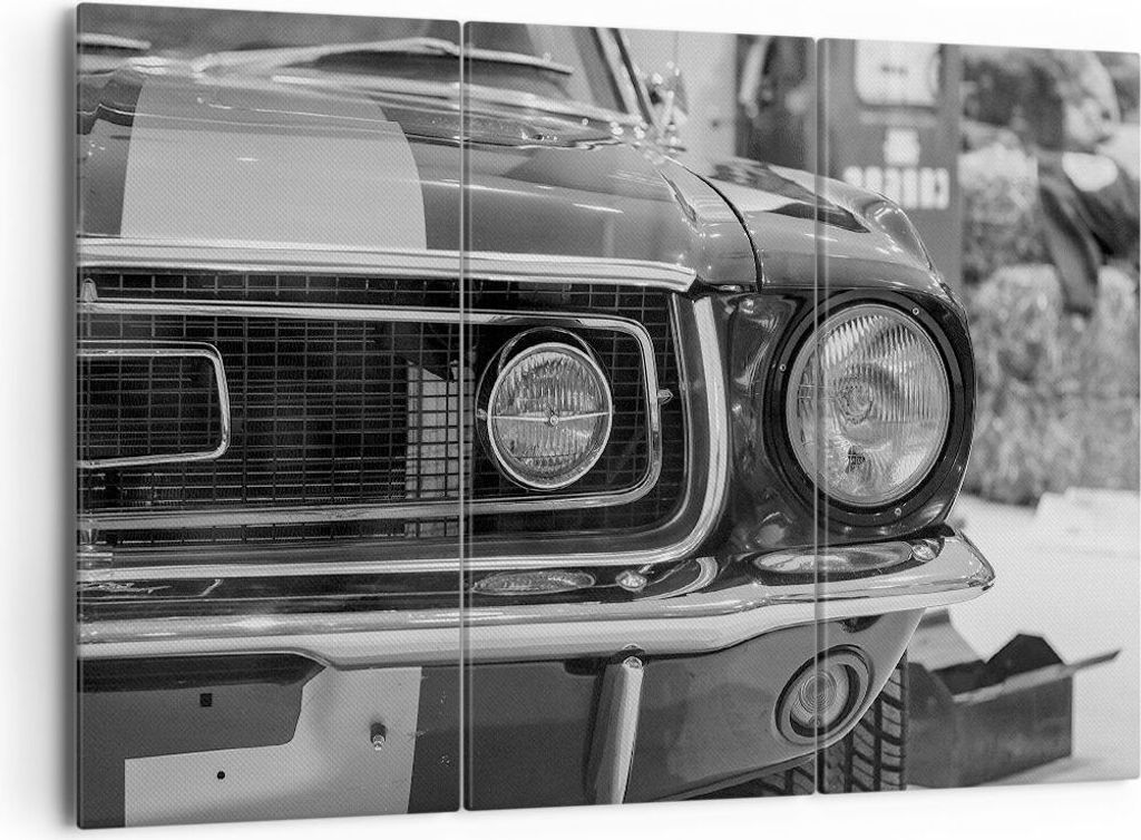 Bild auf Leinwand - Leinwandbild - 3 Teile - Ford Mustang Mach - 165x110cm - Wand Bild - Wanddeko - Wandbilder - Leinwanddruck - Bilder - Wanddekor...