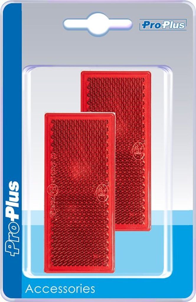 ProPlus reflektoren 82 x 36 mm selbstklebend rot 2 Stück im Blister
