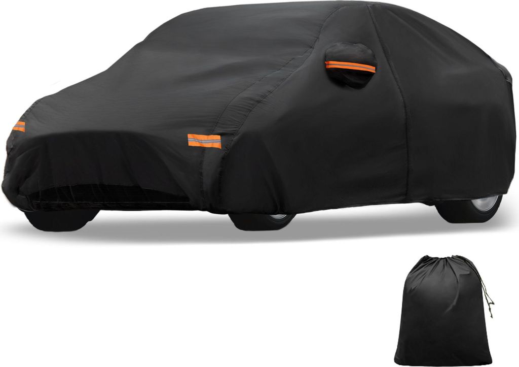 Autoabdeckung fš¹r Kia EV6 Aluminiumfolie Outdoor Vollgarage Allwetter Wasserdicht Winddicht Sonne Regen Schnee Schutz mit Fahrertš¹r Rei?versc...