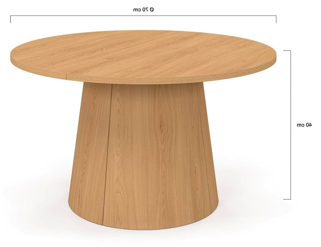 Couchtisch Angele 70 cm mit Mittelfuß aus Holz in Buchenoptik