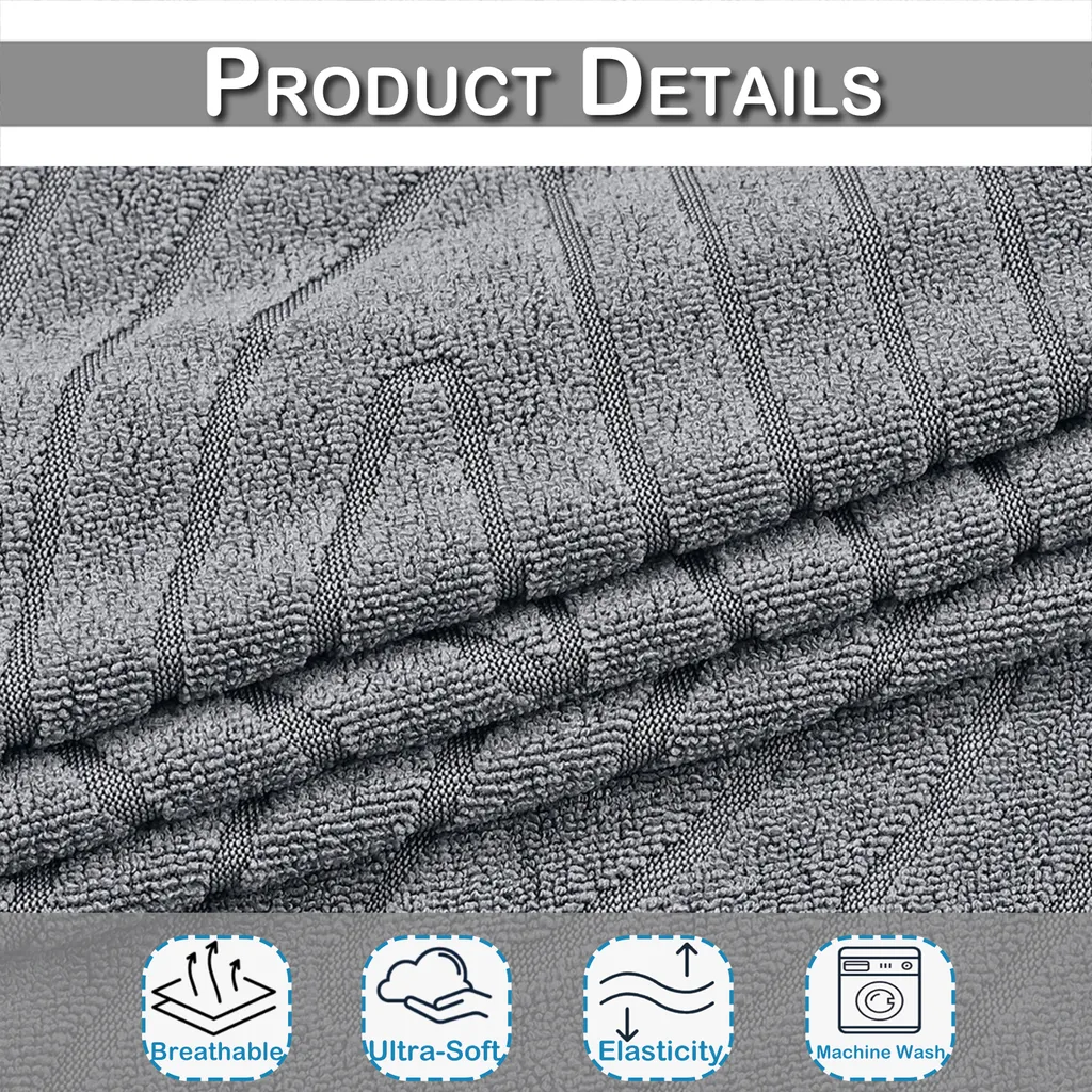 Set 4 Coprisedia Jacquard Grigio Impermeabili | Fodere Sedie Sala Pranzo - 12