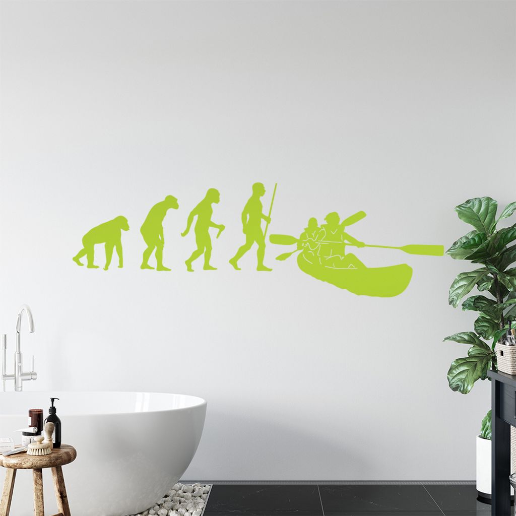 Kanu Kajak Evolution Wandtattoo Wandaufkleber Wall Sticker - Dekoration, Küche, Wohnzimmer, Schlafzimmer, Badezimmer