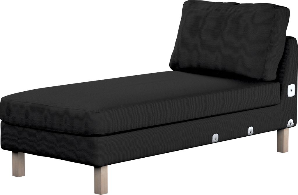 Dekoria Bezug für Karlstad Recamiere Zustellsofa, kurz, schwarz, Bezug für Karlstad Recamiere Zustellsofa