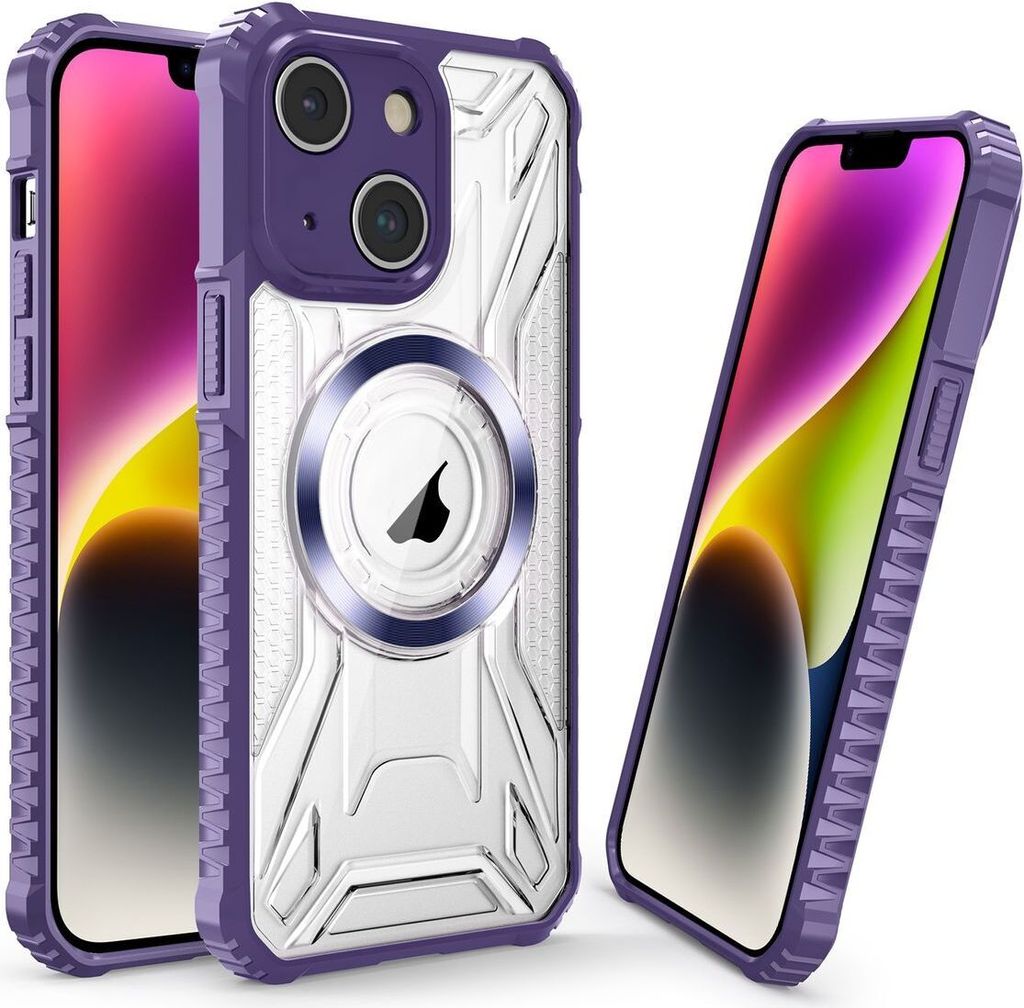 König Design Hülle kompatibel mit Apple iPhone 15 Kunststoff Soft Handyhülle - Handy Case Dunkelviolett