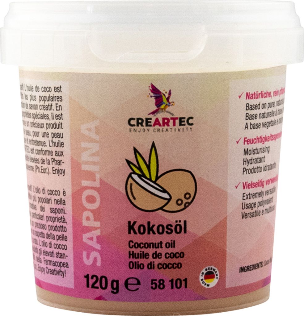 CREARTEC Kokosöl 120g Natürliches Öl für Hautpflege und Kochen