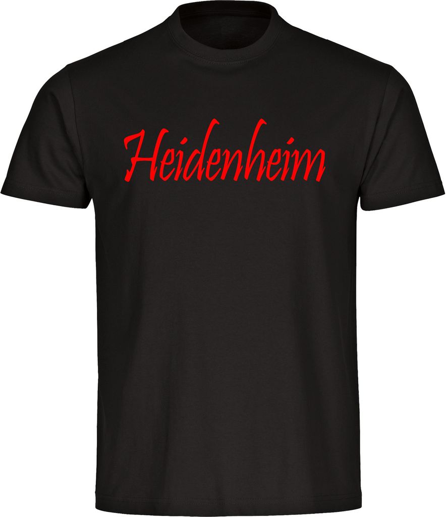 multifanshop Herren T-Shirt - Heidenheim - Schriftzug, schwarz, Größe XL