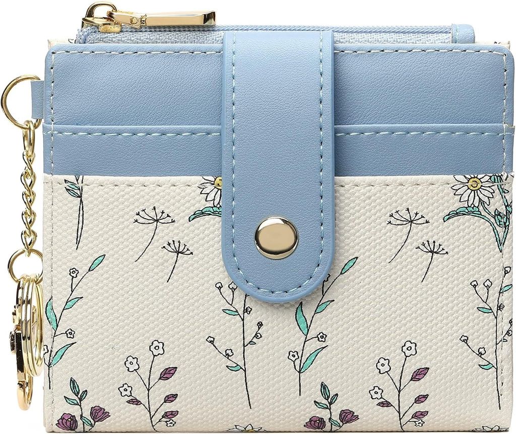 Geldbörse Damen Klein, Leder Geldbeutel mit RFID Blockierung, Portemonnaie Damen, Portmonee mit Ausweisfach und Kartenhüllen Slim Wallet