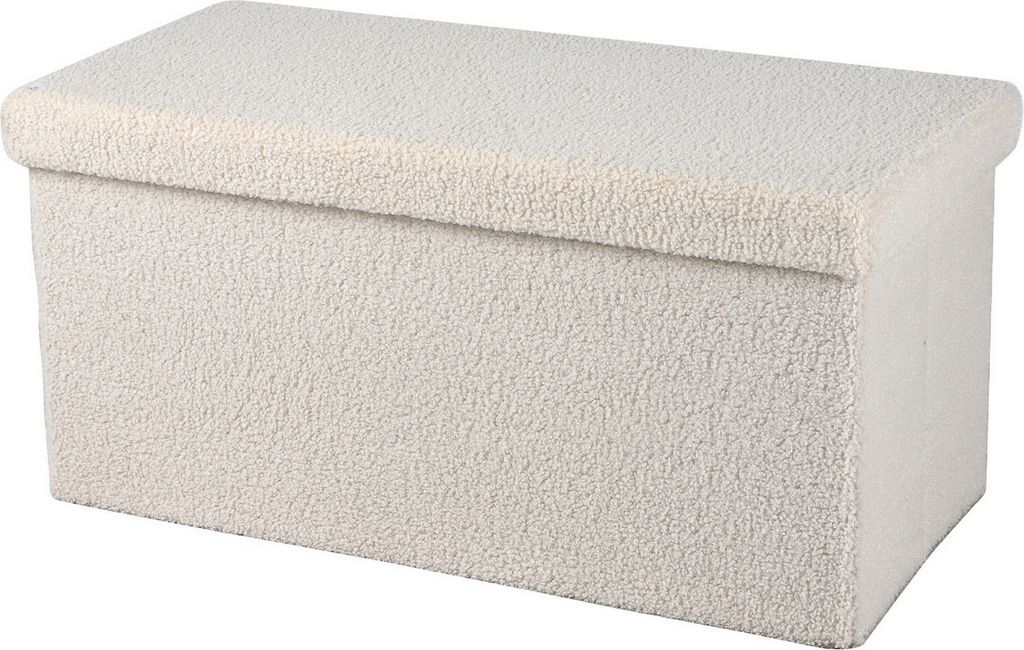 Urban Living faltbare SITZBANK "TEDDY" Aufbewahrungsbox 53523 creme-weiß