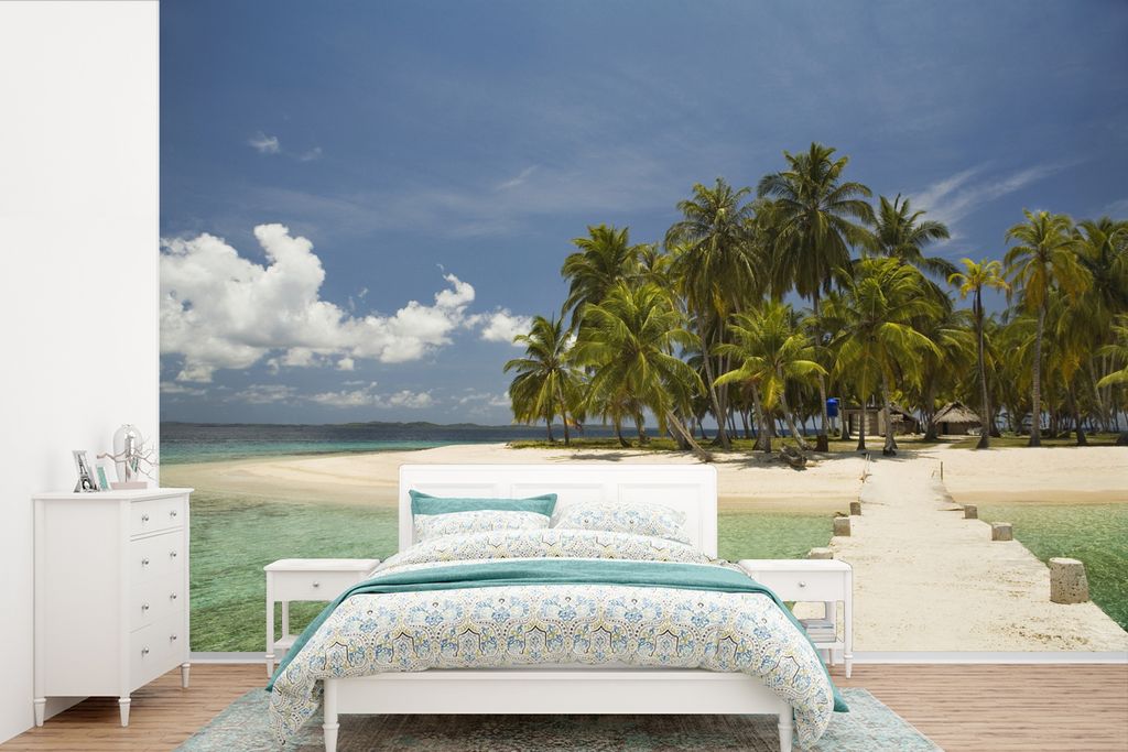 MuchoWow Fototapete für Wohnzimmer oder Schlafzimmer Wandtapete Vinyl Motivtapete Blick auf den San-Blas-Archipel vor der Küste Panamas - 360x2...