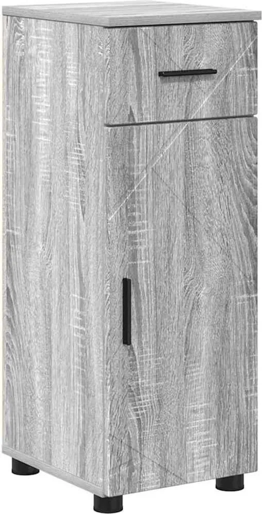 Mobile Multiuso Bagno 30x35x80 cm Grigio | Salvaspazio per Famiglie