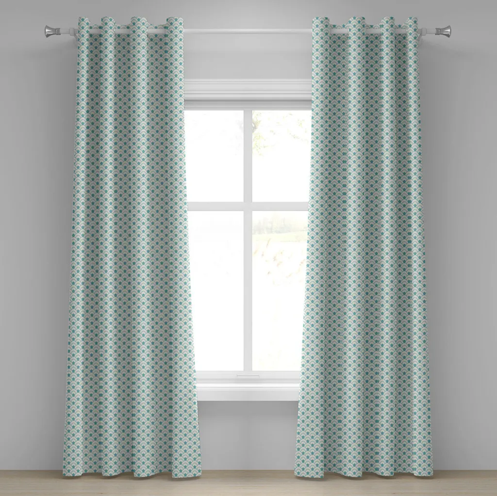 Rideau pour chambre et salon motif océan vagues bleues 280 cm x 175 cm