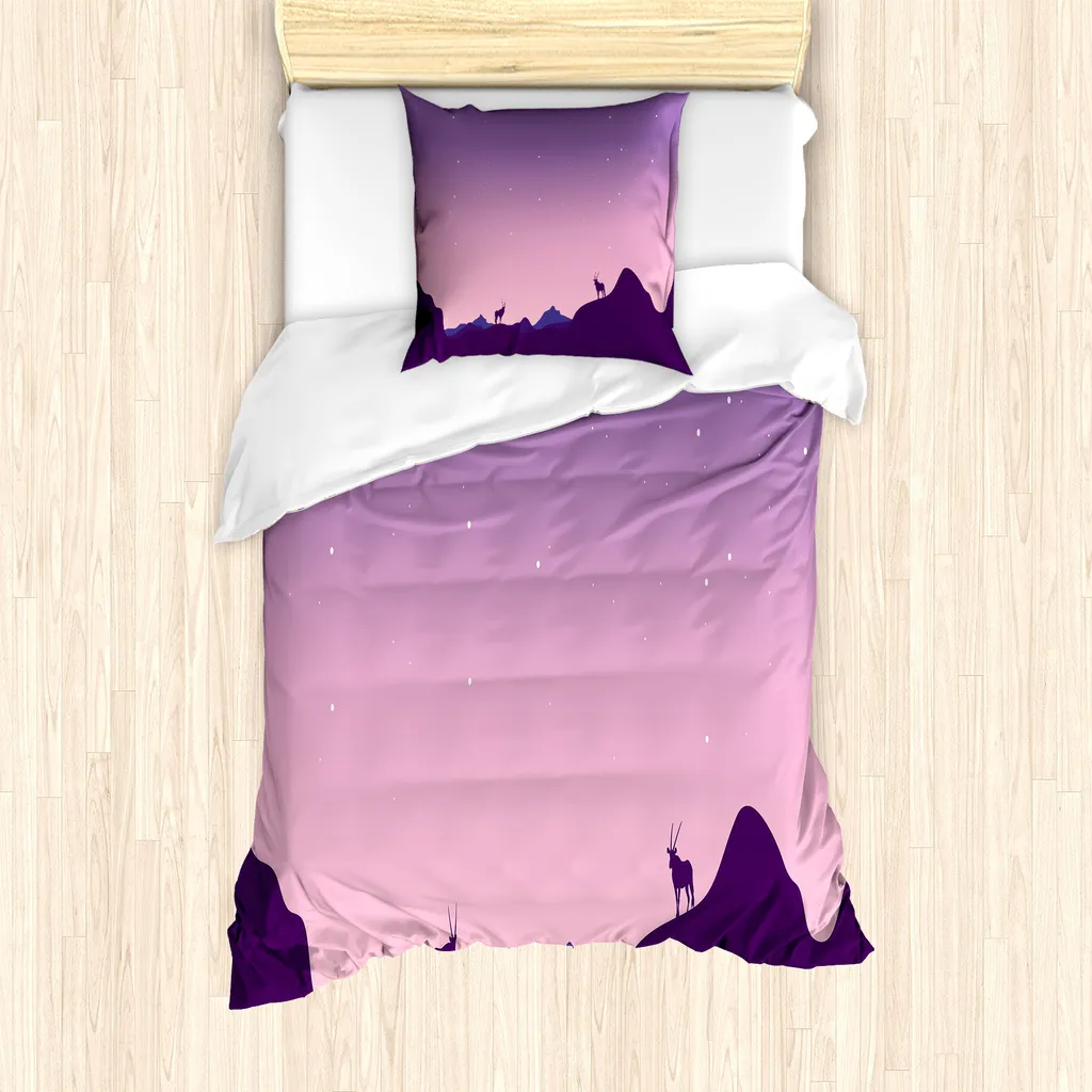 Offerta Set Copripiumino Antilope ABAKUHAUS 135x200 Viola Rosa