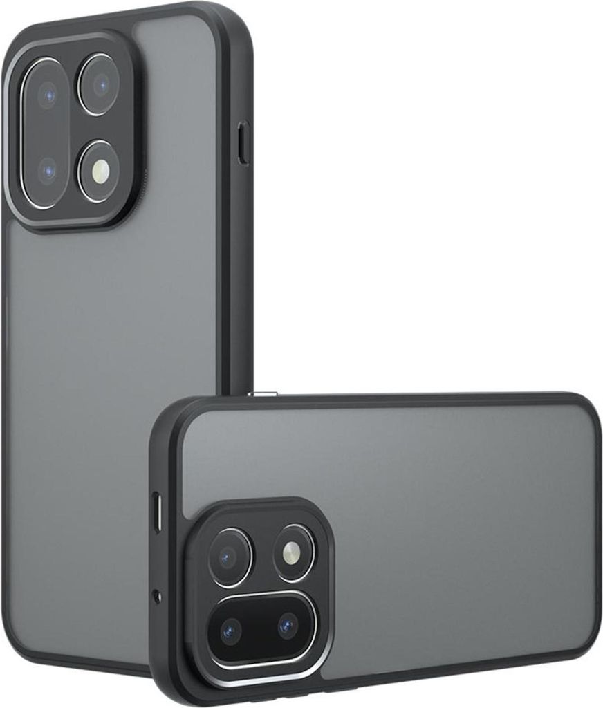 Hybrid Hülle für OnePlus 15 mit Frosted Design Kameraschutz TPU Cover Schwarz