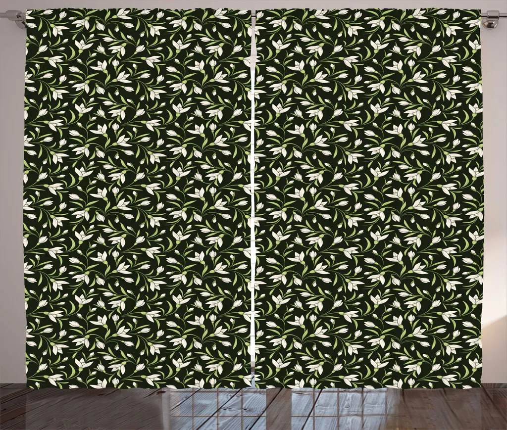 Rideau Large Brise-vue Vert, Solution Déco Rustique Salon 280 x 225 cm