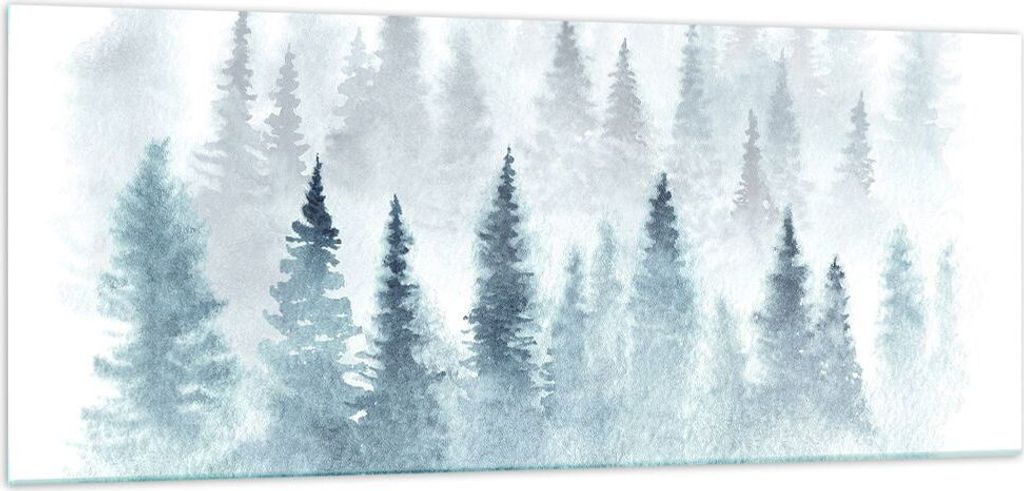 Bilder auf glas - Bäume Wald Natur - 100x40cm - Glasbilder - Wandbilder - Kunstdruck - zum Aufhängen bereit - Wanddekoration aus Glas - Glas Bild...