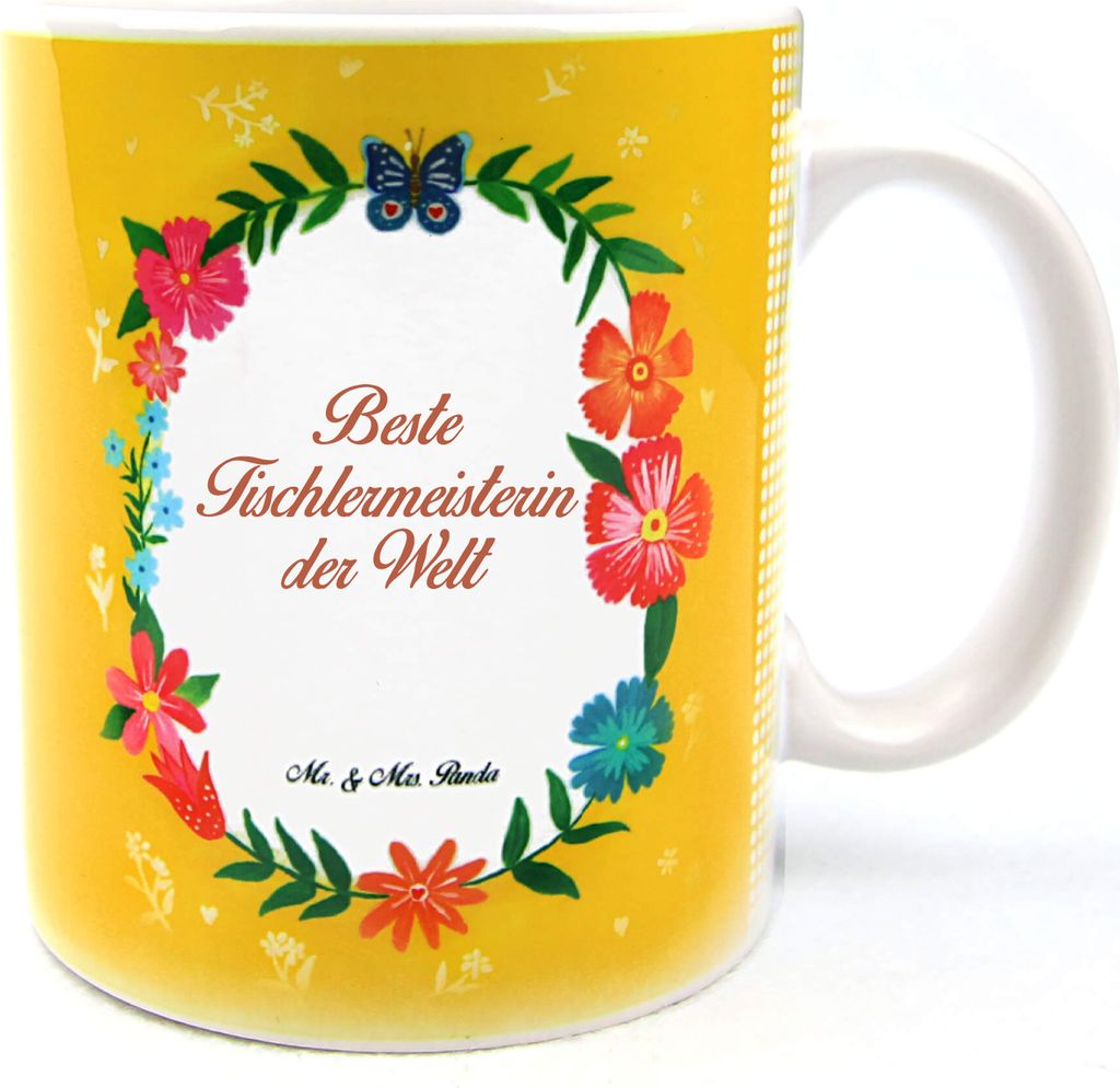 Mr. & Mrs. Panda Becher Tischlermeisterin - Geschenk, kaffeebecher keramik, Schenken, Bachelor, Keramiktasse, haferl, Tasse, Beruf, Kaffeetasse, Te...