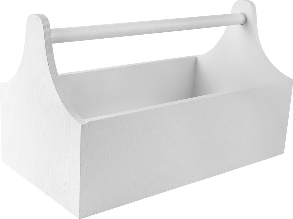 Creative Deco Boîte à Outils en Bois Blanc 34 x 18 x 20,5 Image du produit 