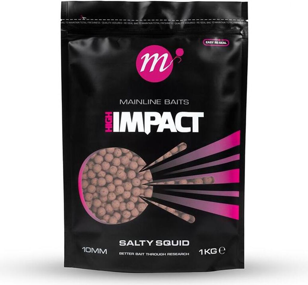 Mainline Baits High Impact Shelf Life Boilies Salty Squid 1 kg 10 mm