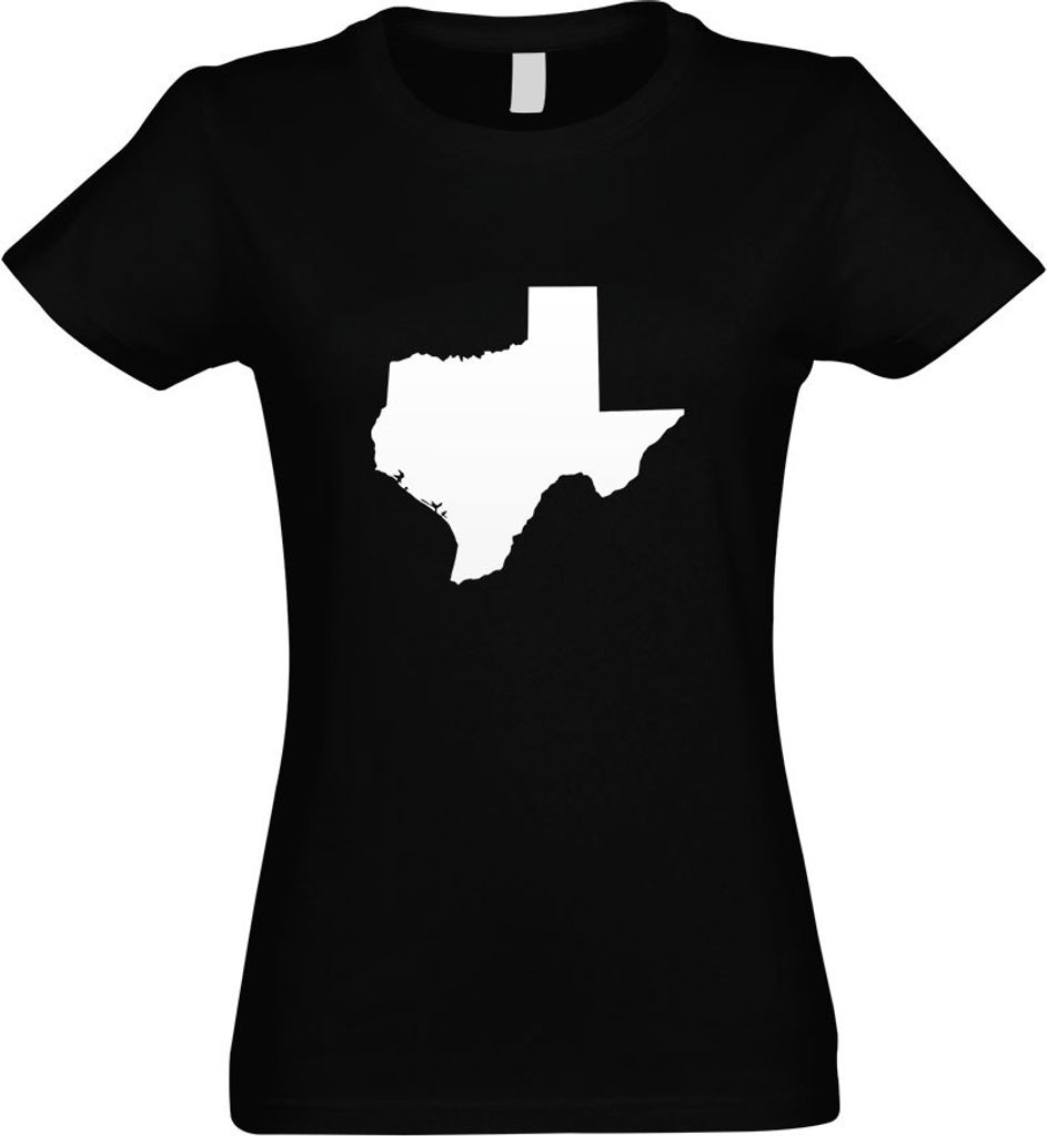 Kiwistar - T-Shirt tailliert - Damen - schwarz - USA - Bundesstaat - Texas - mit Motiv Bedruckt - Funshirt Design - Sport - Freizeit - Damen - L