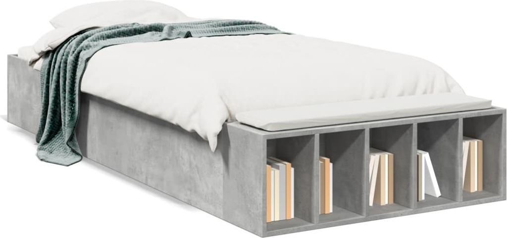 Maison Exclusive - Bettgestell Betongrau 90x200 cm Holzwerkstoff