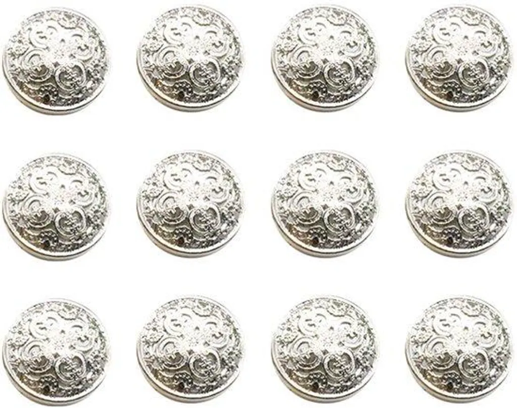 Boutons anciens en acier 23mm argenté, lot de 30 pièces robustes et chics