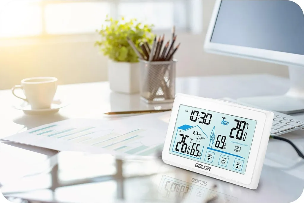 Station météo BD-910 blanc écran haute visibilité et alertes gel - 8