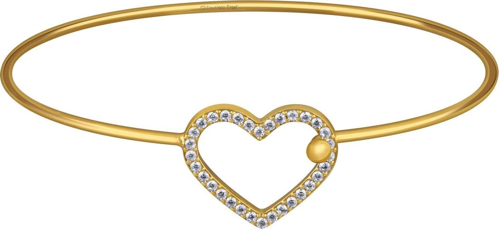 Herz Armreif aus Edelstahl