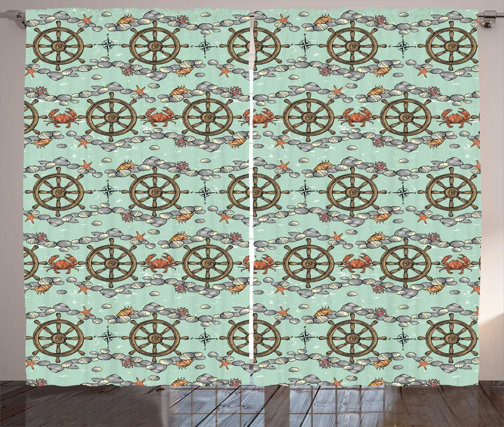 Rideaux Universels Faciles à Poser 280x225 cm pour Déco Marine Rapide