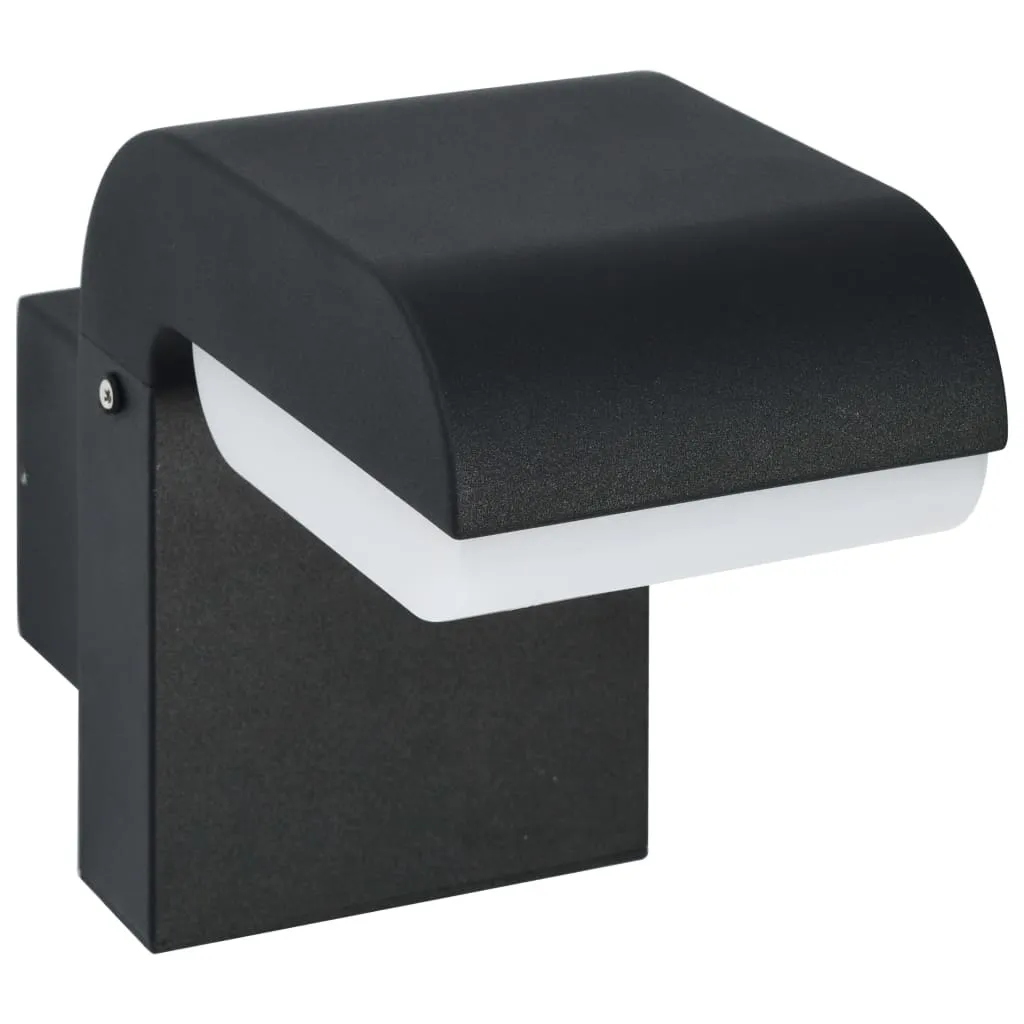 Applique murale LED 9 W ovale noire étanche pour terrasse et balcon
