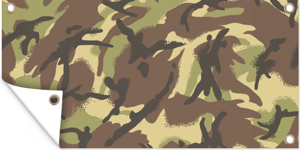 MuchoWow 60x30 cm Outdoor-Poster Gartendeko Sichtschutz Garten Poster für den Garten Camouflage-Muster in natürlichen Farben
