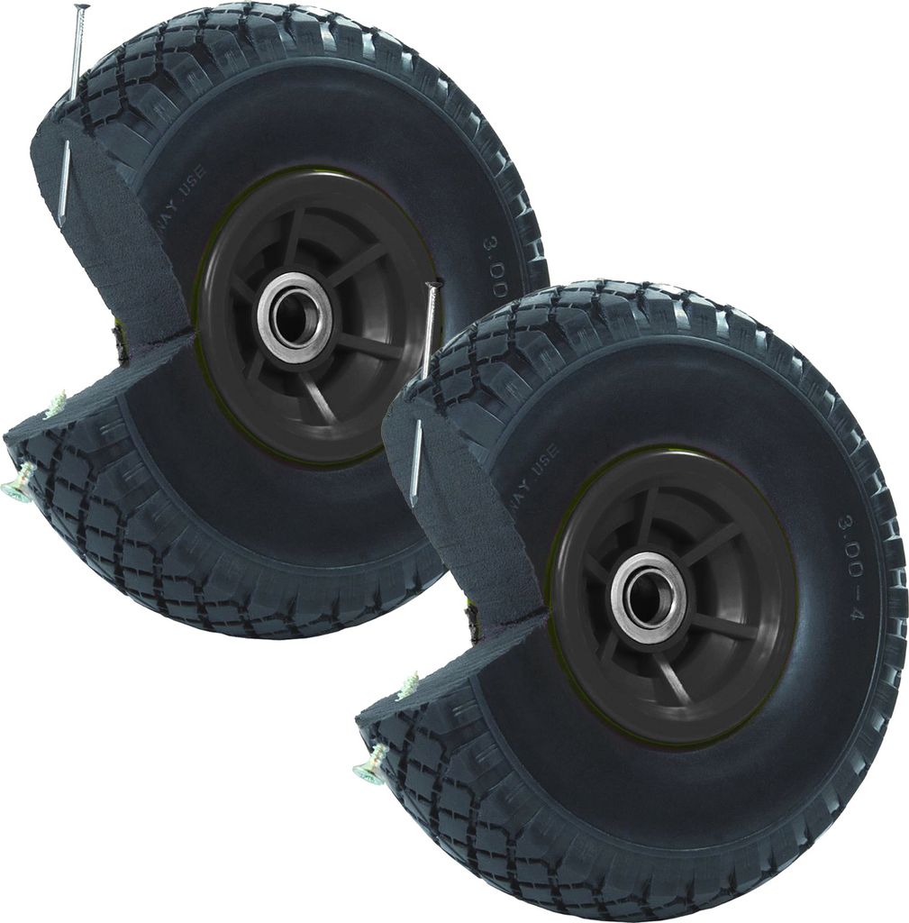 2x Sackkarrenrad Vollgummi 260x85 mm 3.00-4 60mm Nabenlänge Produktbild 1