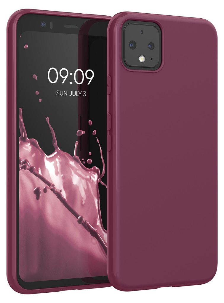kwmobile Handyhülle für Google Pixel 4 Hülle - TPU Case - Kabelloses Laden - Schutzhülle Cover in Bordeaux Violett