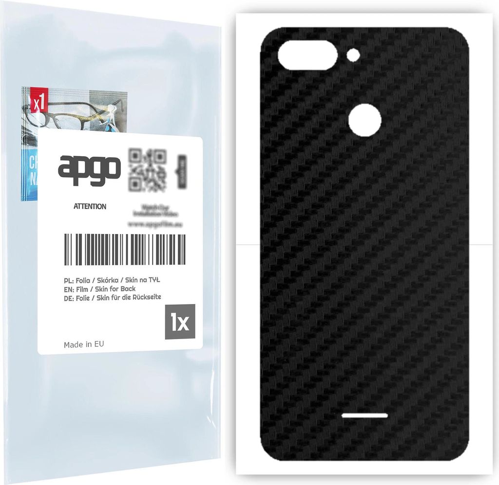 apgo Rückseite Schutzfolie für Xiaomi Redmi 6 - Hinten Schutzfolie Carbon, Rückseite Folie schützt vor Kratzern und Fingerabdrücken