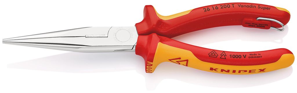 KNIPEX platte ronde tang met snijfunctie en bevestigingsoog Productafbeelding 