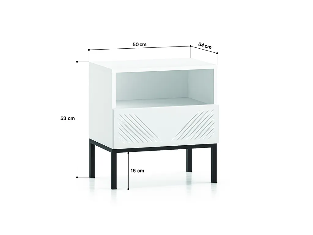 Table de nuit ADELE 3 bicolore pour optimiser le rangement de chambre - 9