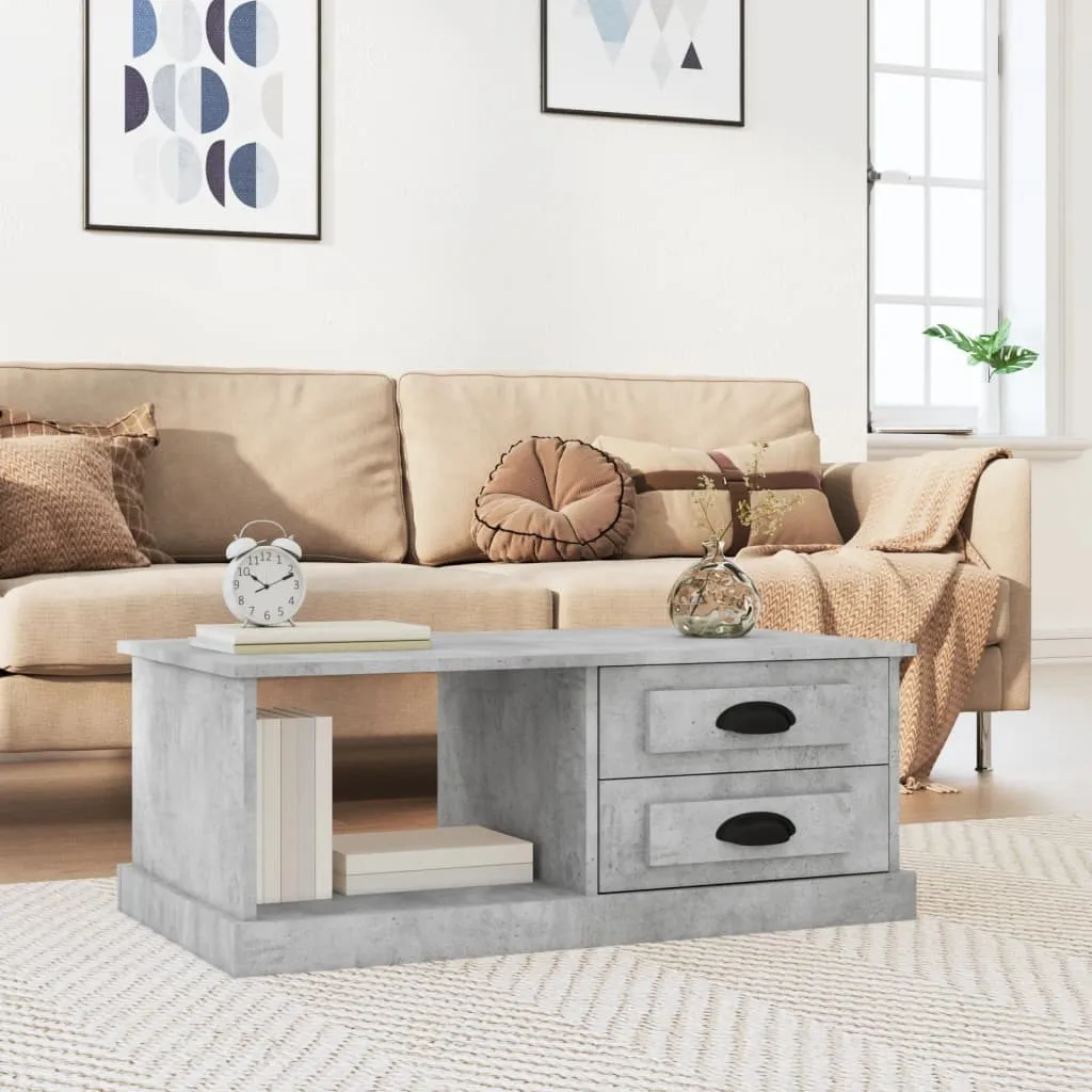 Tavolino Salotto Grigio Cemento 90x50 | Arredo Economico Moderno