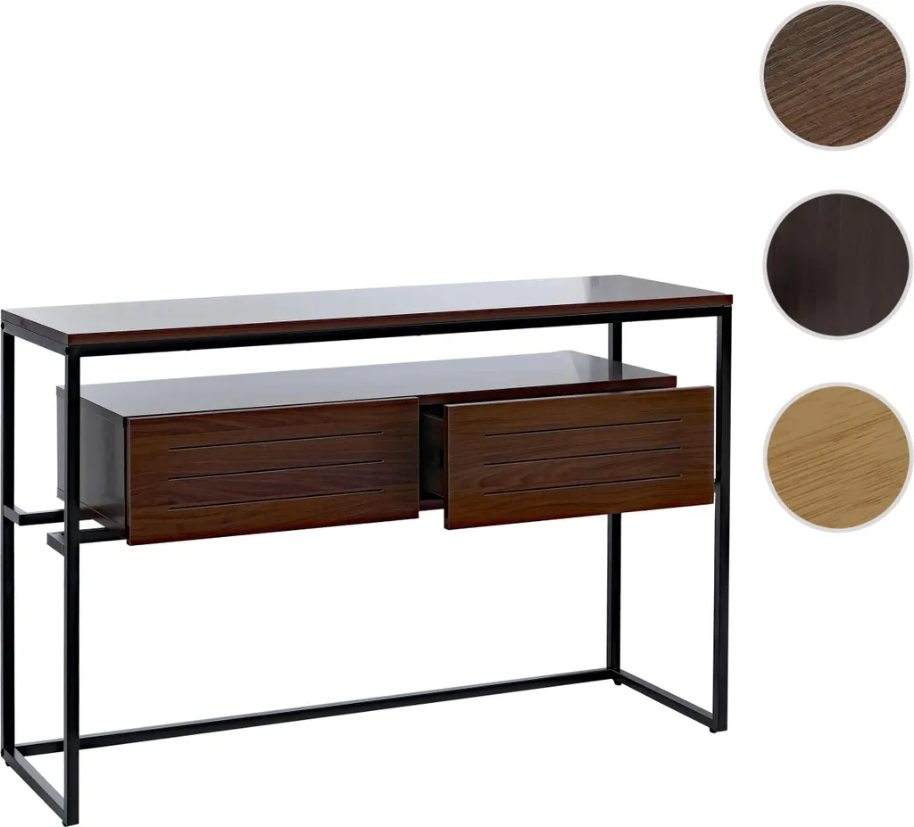 Table d'appoint console entrée 120cm aspect noyer pour rangement clé - 8