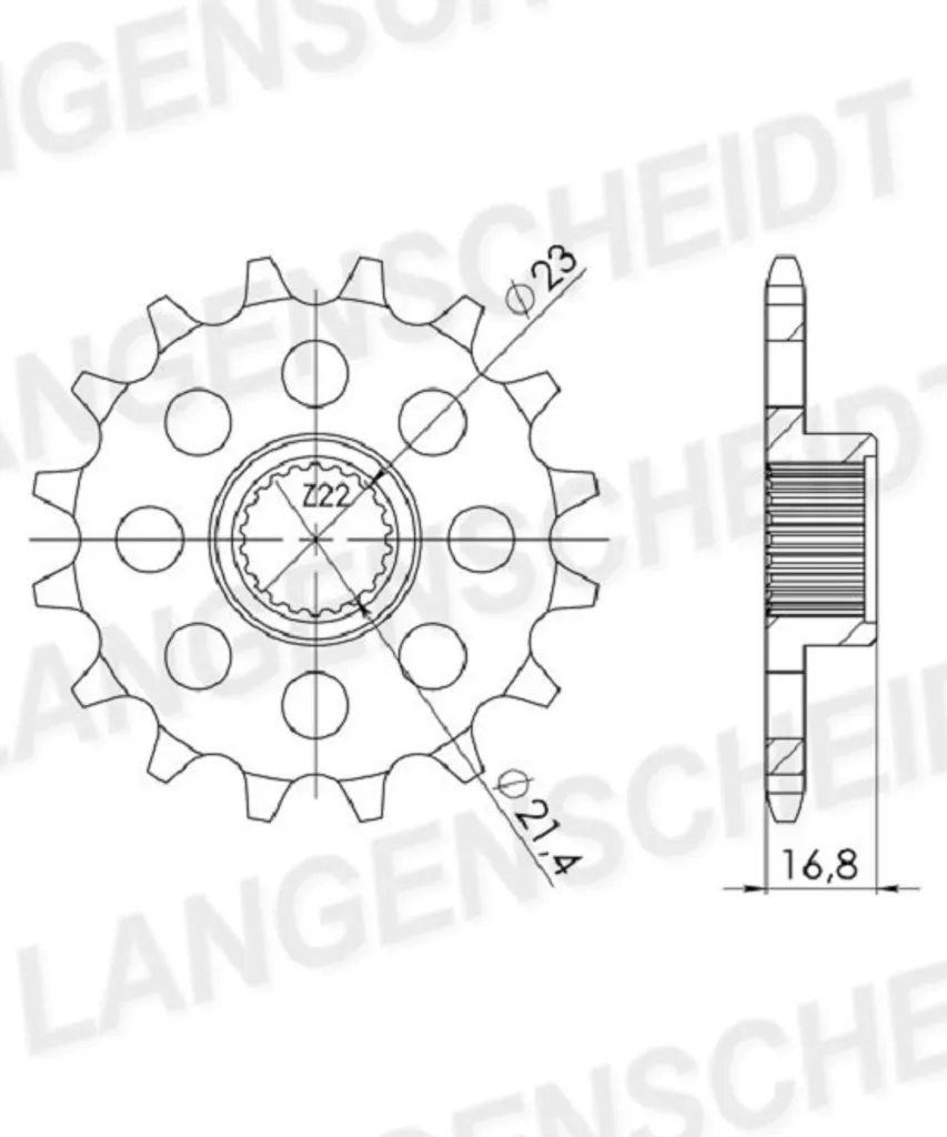 Pignon 15Z Supersprox 520 pas de chaîne pour moto - Axe 21,3/23,0