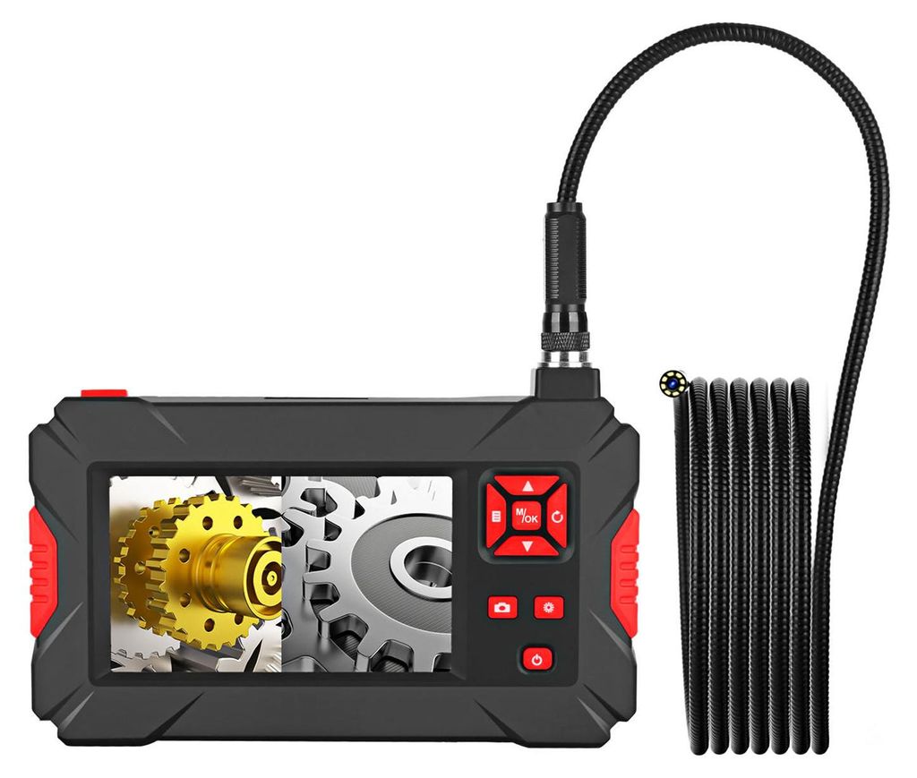 Industrielles Endoskop mit 8mm Automotive Inspektionskamera Wasserdichtes LED-Licht 4,3 Zoll Bildschirm 1080P High Definition Digital Endoskop