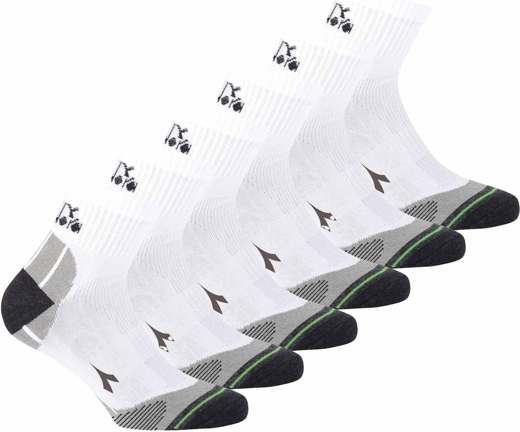 Diadora Uni Quarter Sportsocken, 6er Pack - Socken, Logo, Muster Weiß 39-42
