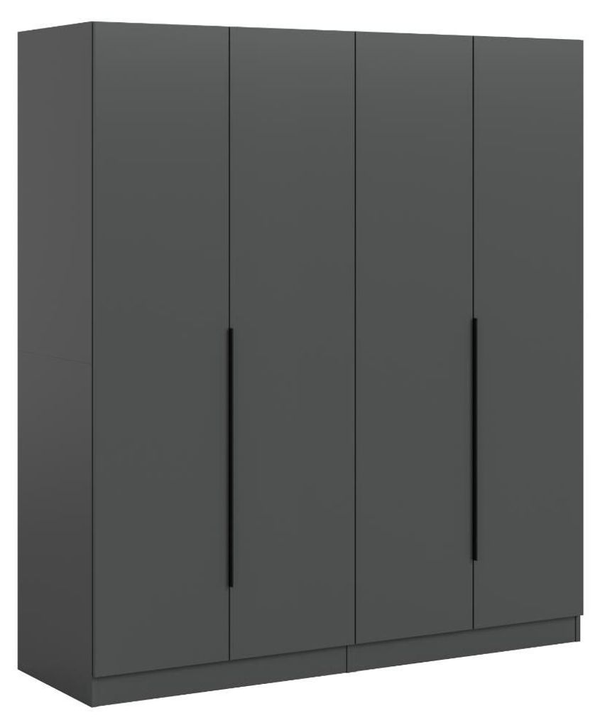 Kopenhagen Kleiderschrank 4 Türen Anthrazit.