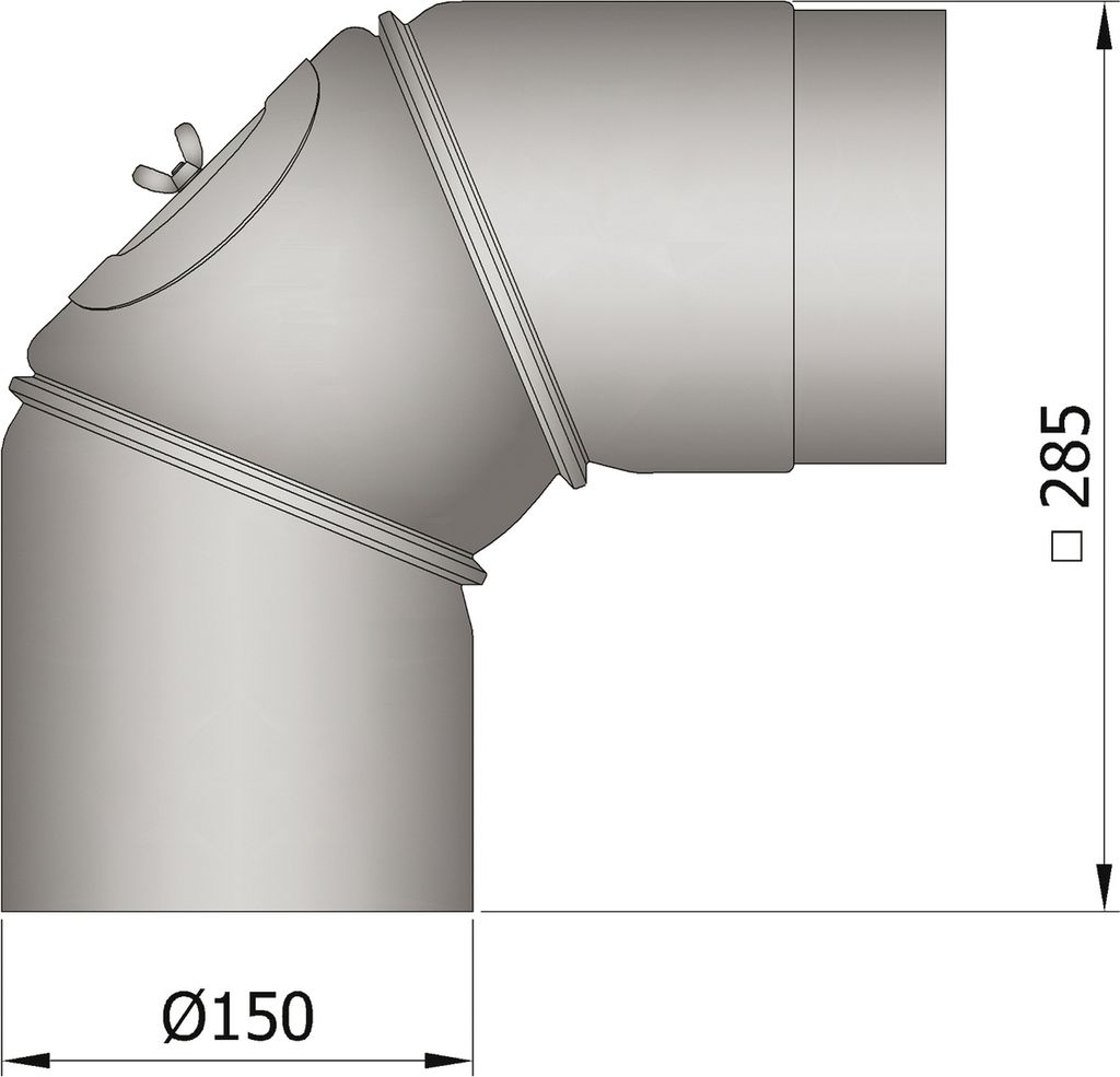 Bogen 120 mm verstellbar mit Tür