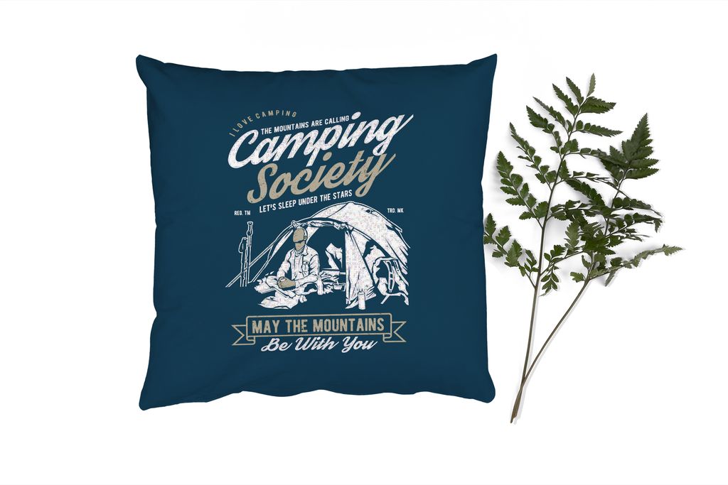 MuchoWow Zierkissen Sofakissen Wohnzimmer Dekokissen 50x50 cm Zelt - Camping - Retro - Komfort - Sofakissen