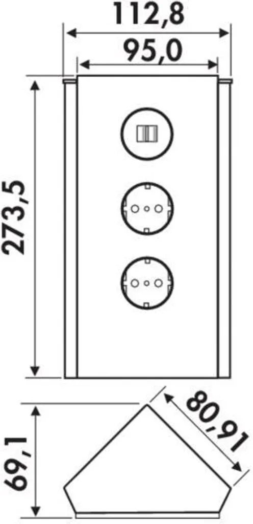 Bloc multiprise d'angle USB Mira Eck Glas verre blanc pour plan de travail - 2