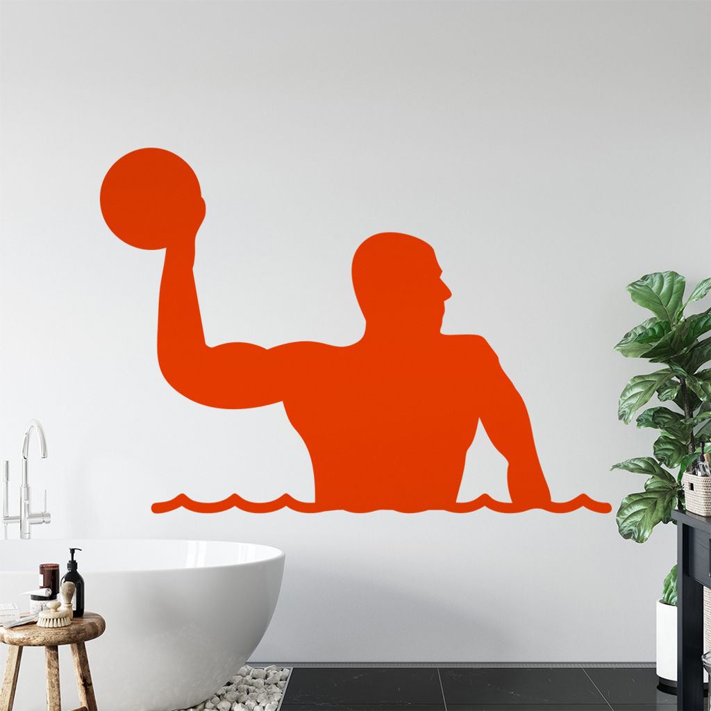 Wasserball Spieler Figur Wandtattoo Wandaufkleber Wall Sticker - Dekoration, Küche, Wohnzimmer, Schlafzimmer, Badezimmer