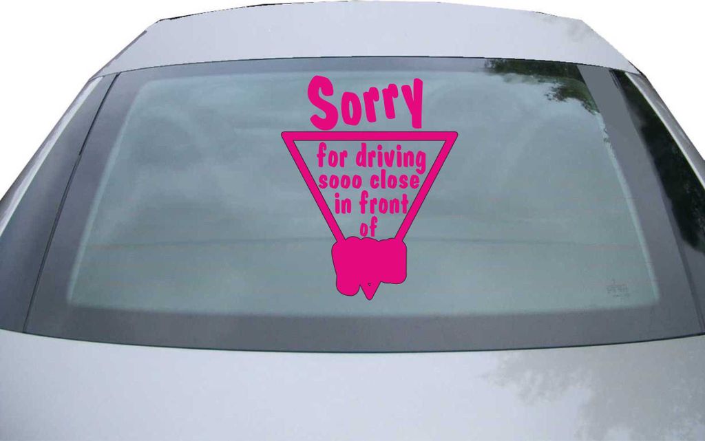 Indigos UG - Aufkleber Heckscheibe & Motorklappe DE2227 - pink - 600x471 mm - Sorry for Driving - Auto Scheiben Fenster Heckklappe Tuning Racing JD...