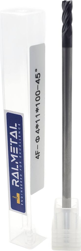 Vollhartmetall-Fräser 4 x 11 x 100, 4 Schneiden, 4F, 45 HRC