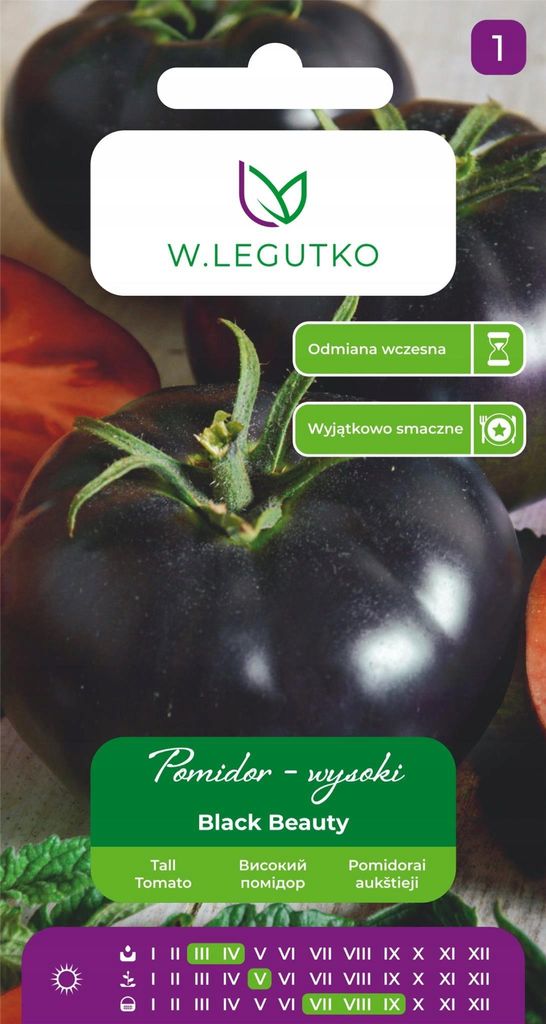 Pomidor Black Beauty Czarny 0,2 G – Wczesny, Wysoki, Duże Zdjęcie produktu 